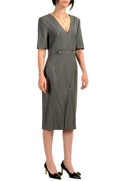 Hugo Boss Women's "Danoria" Gray Striped 100% Wool Pencil Dress: Picture 2