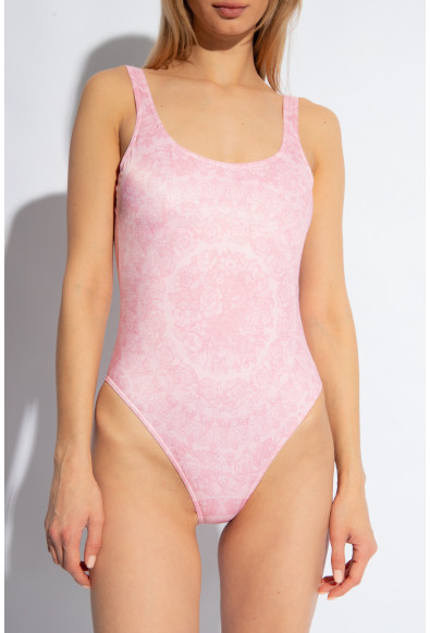 Versace Women's Dusty Rose Barocco One Piece Swimsuit