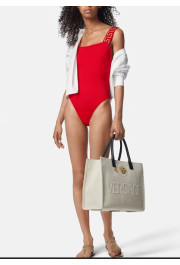Versace Women's Greca Border One Piece Red Swimsuit: Picture 3