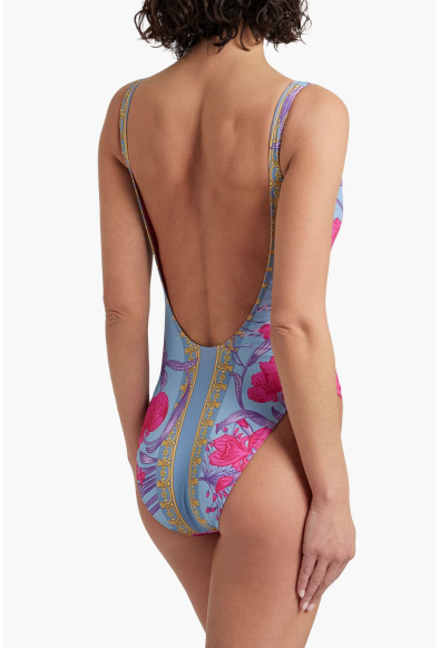 Versace Women's Cornflower Print One Piece Swimsuit: Picture 2