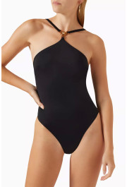 Versace Women's Medusa Head One Piece Black Swimsuit 