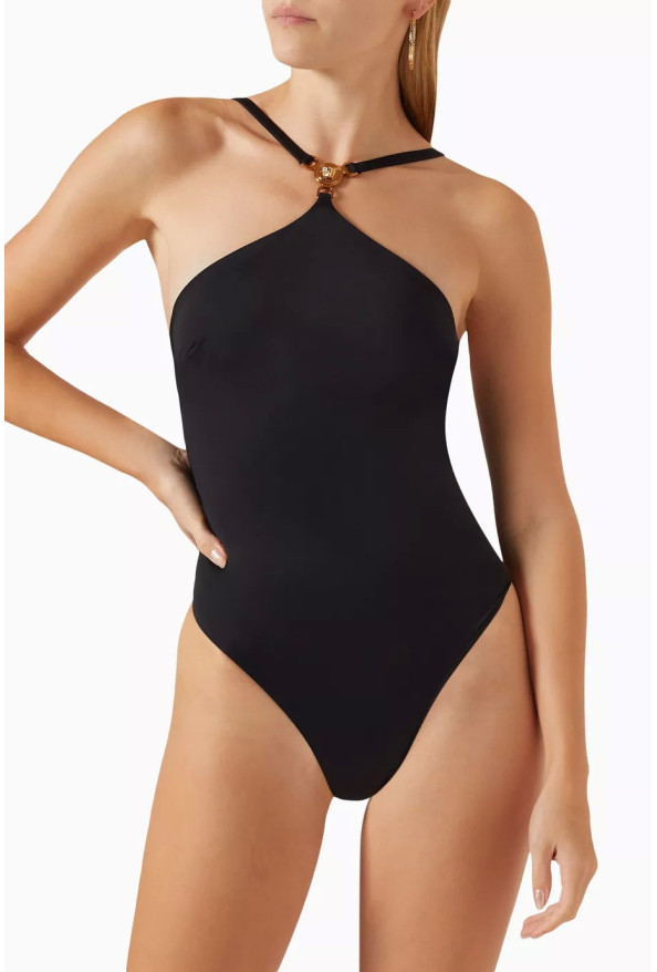 Versace Women's Medusa Head One Piece Black Swimsuit 