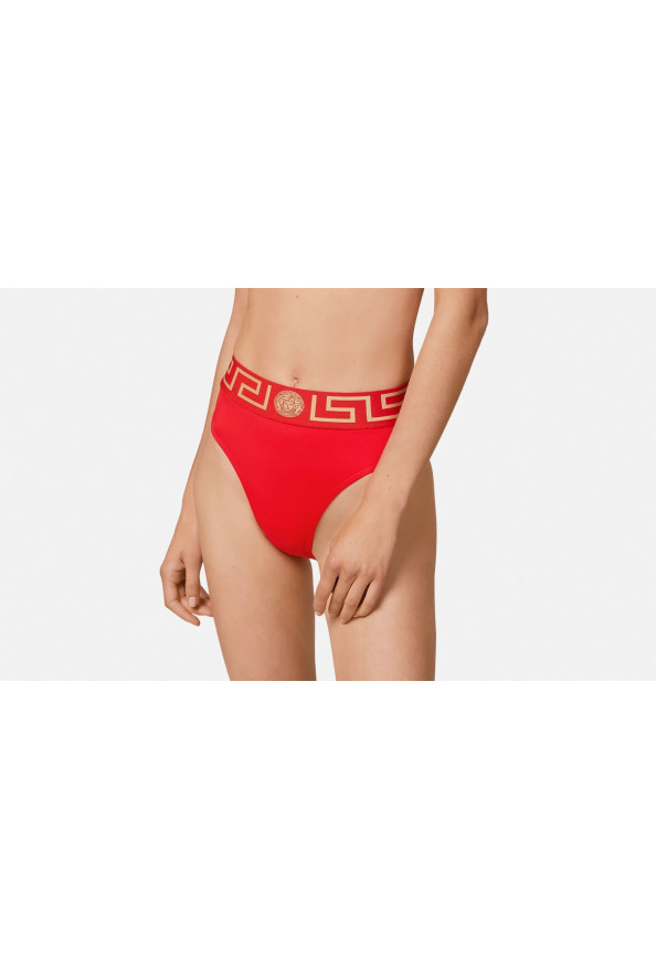 Versace Women's True Red Greca Border Swim Brief Bikini