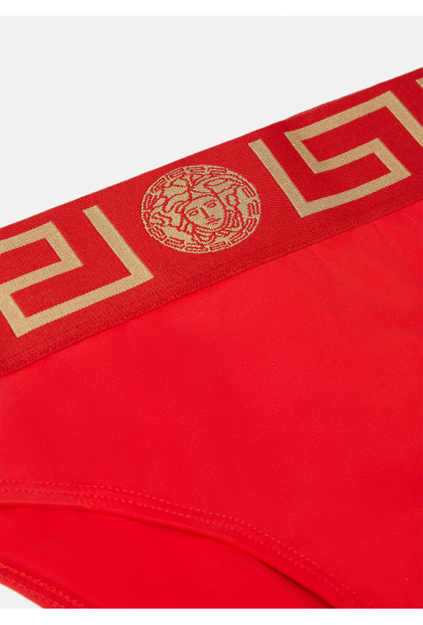 Versace Women's True Red Greca Border Swim Brief Bikini: Picture 3