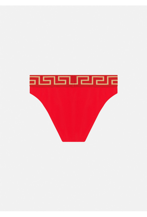 Versace Women's True Red Greca Border Swim Brief Bikini: Picture 4