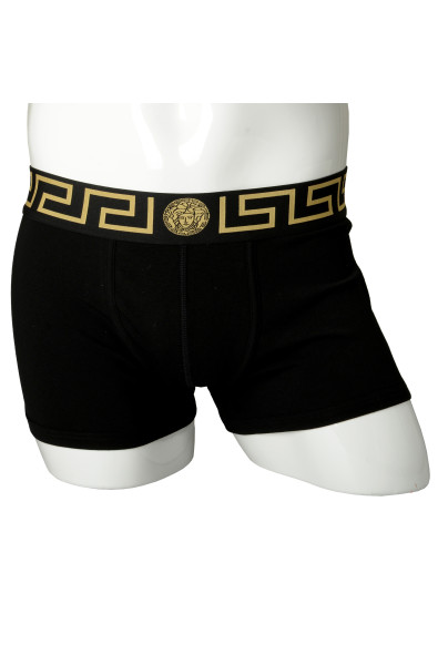 Versace Men's Black/Gold Low Rise Trunk Underwear 