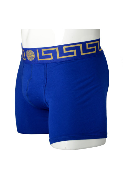 Versace Men's Blue/Gold Greca Border Trunk Underwear: Picture 2