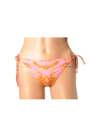 Versace Women's Gold & Pink Barocco Swim Brief Bikini