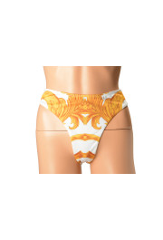 Versace Women's Gold & White Barocco Swim Brief Bikini