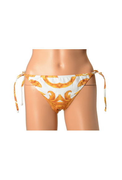 Versace Women's Gold & White Barocco Swim Brief Bikini