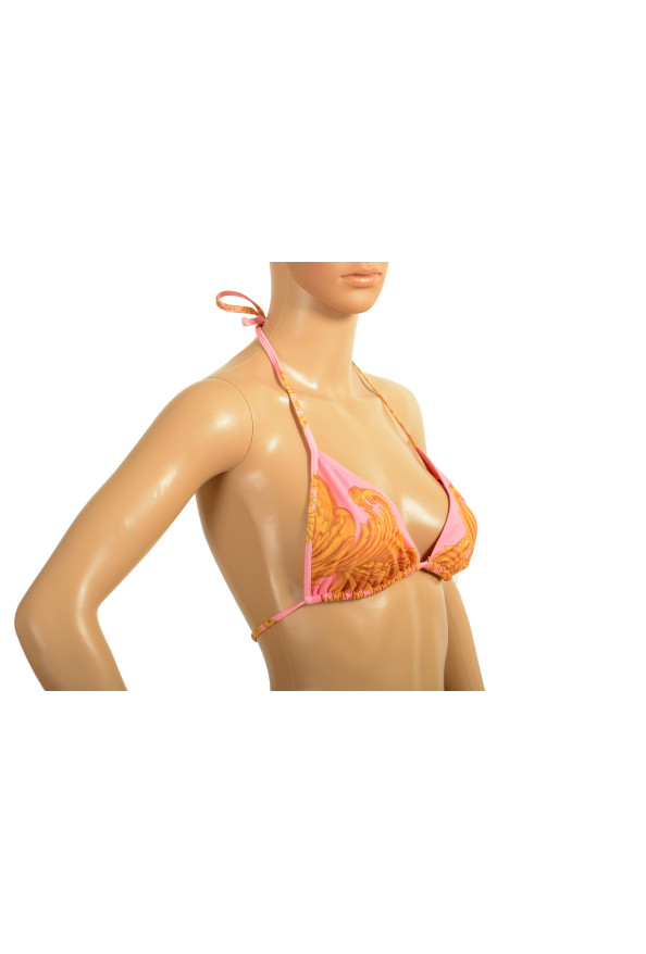 Versace Women's Gold & Pink Barocco Print Swimsuit Top: Picture 2