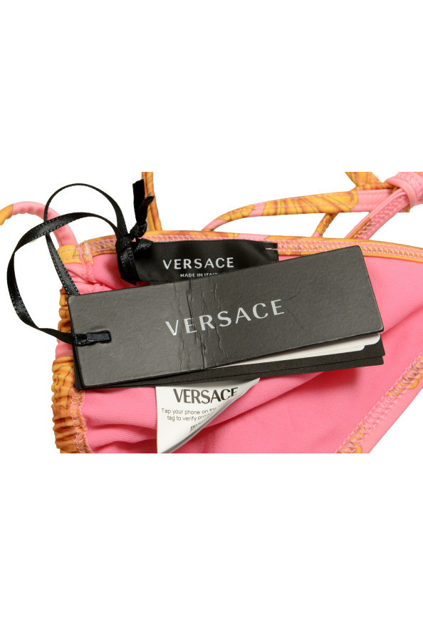 Versace Women's Gold & Pink Barocco Print Swimsuit Top: Picture 5