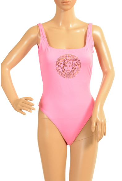 Versace Women's Gold Medusa Head One Piece Swimsuit