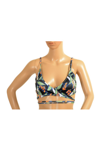 Hugo Boss Women's "Bralette Blooms" Floral Wrap Around Swimsuit Top
