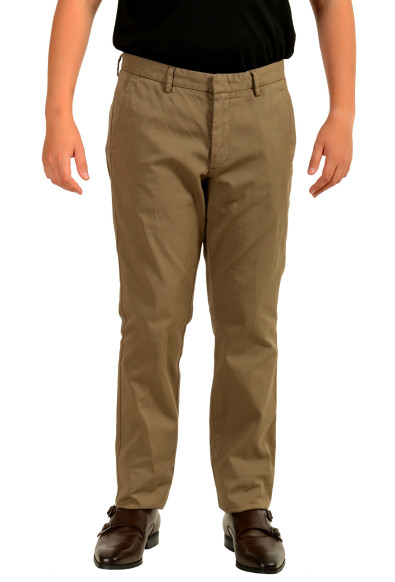 Hugo Boss Men's "Kaito1" Brown Flat Front Casual Pants