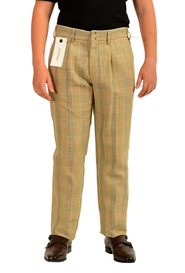 Incotex Slowear Men's Slim Fit "Pattern 36" Linen Plaid Casual Pants