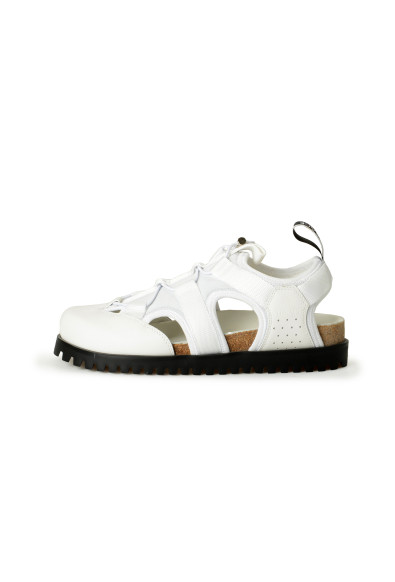 Versace Men's White Canvas & Leather Sandals Shoes: Picture 2