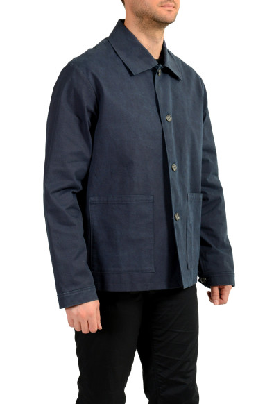 Kenzo Men's Blue "Logo Embroidery" Button Down Jacket: Picture 2