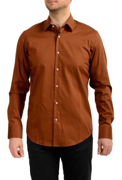Hugo Boss Men's "H-JOE-kent-C3-214" Brown Regular Fit Shirt