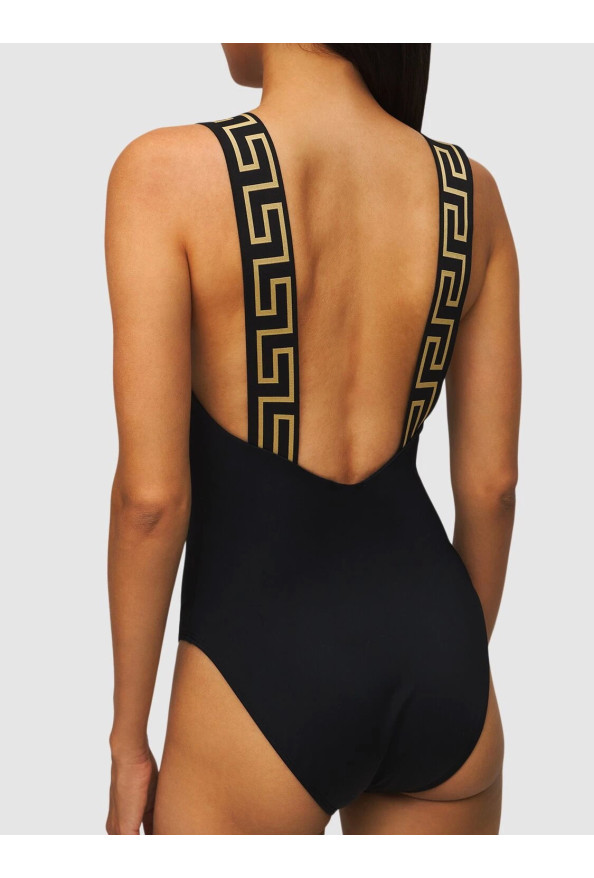 Versace Women's Greca Border One Piece Black Swimsuit : Picture 2