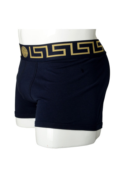 Versace Men's Navy Greca Border Low Rise Trunk Underwear : Picture 2