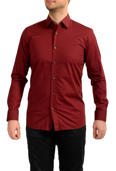 Hugo Boss Men's "Valerio" Modern Fit Burgundy Dress Shirt
