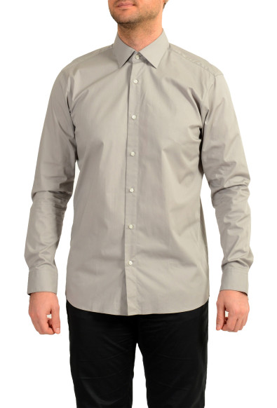 Hugo Boss Men's "Valerio" Modern Fit Gray Long Sleeve Dress Shirt