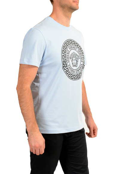 Versace Men's Blue & Black Medusa Logo Print Short Sleeve T-Shirt: Picture 2