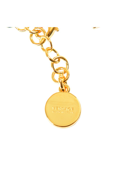 Versace Medusa Head Charm Black Braided Leather Adjustable Bracelet: Picture 2