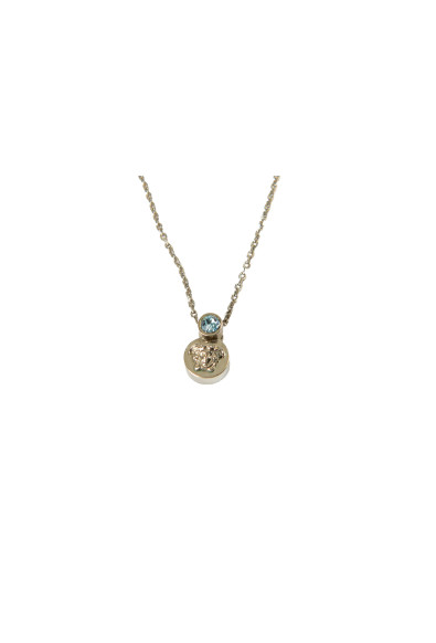 Versace Silver Color Medusa & Blue Crystal Metal Chain Necklace Pendant: Picture 2