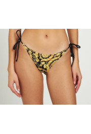 Versace Women's Gold & Black Barocco Swim Brief Bikini 