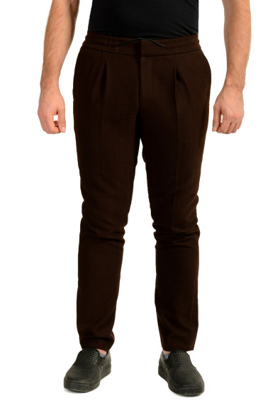 Hugo Boss Men's "Getlin251F3" Slim Fit Wool Dark Brown Pants