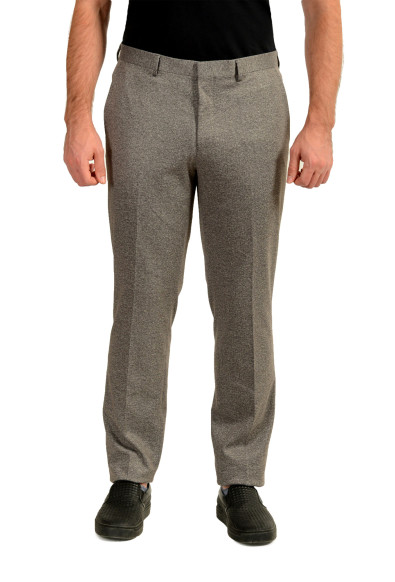 Hugo Boss Men's "Hesten212J" Gray Flat Front Dress Pants