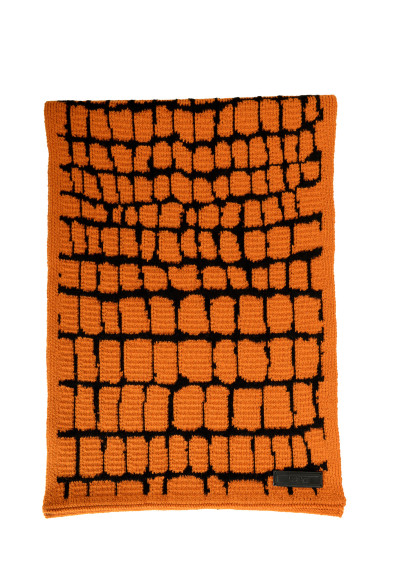 Versace Unisex Jacquard Barocco Heritage Print Wool Knitted Shawl Scarf