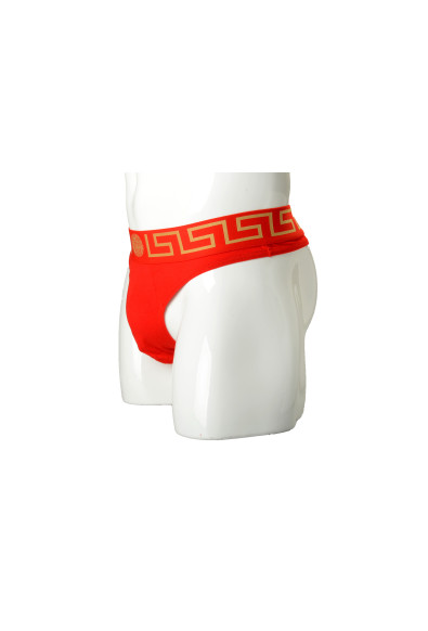 Versace Men's Red&Gold Border Stretch Thong Underwear: Picture 2