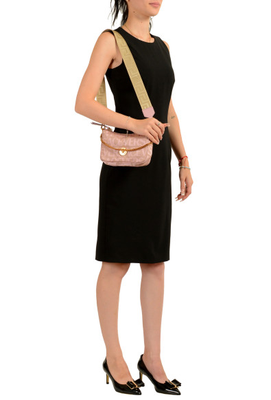 Versace Women's Pink Logo Print Gold Medusa Small Hobo Handbag Shoulder Bag: Picture 2