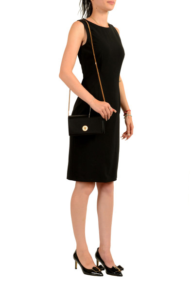 Versace Women's Black Silk&Leather Sparkle Medusa Head Mini Chain Crossbody Bag: Picture 2