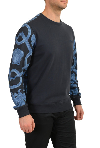 Versace Men's Navy Blue & Blue Barocco Print Cotton Sweatshirt: Picture 2