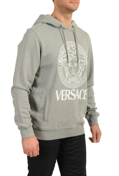 Versace Men's Gray & White Medusa Print Hooded Sweatshirt Hoodie: Picture 2