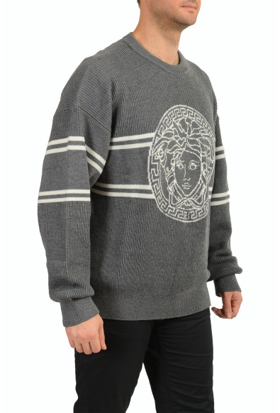 Versace Men's 100% Wool Knitted Jacquard Medusa Pullover Sweater: Picture 2