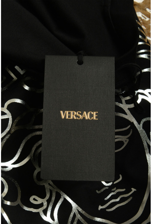 Versace Men's Black & Silver Medusa Logo Print Short Sleeve T-Shirt: Picture 6