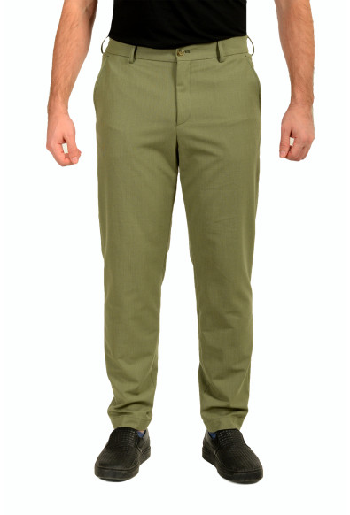 Hugo Boss Men's "C-Perin-CW-WG-253" Flat Front Wool Sage Pants