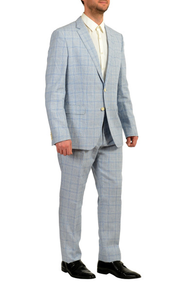 Hugo Boss Men's "Huge6/Genius5" Slim Fit Plaid Wool Linen Suit: Picture 2