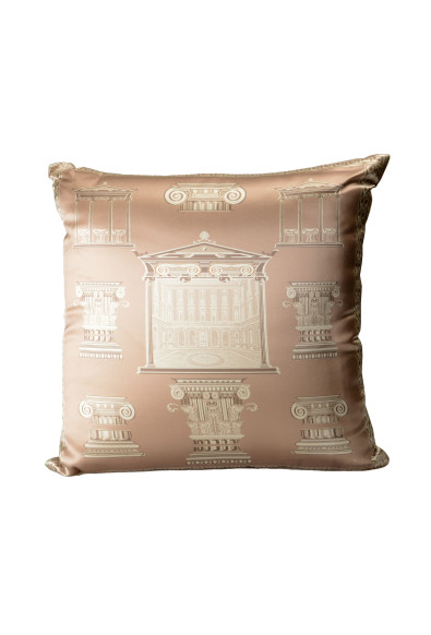 Versace Taupe 100% Silk Throw Decorative Cushion Pillow