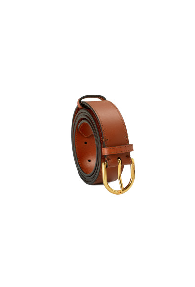 Burberry Tan Brown Solid Leather Belt