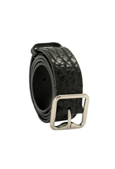 Burberry Women's Black Textured Leather Belt