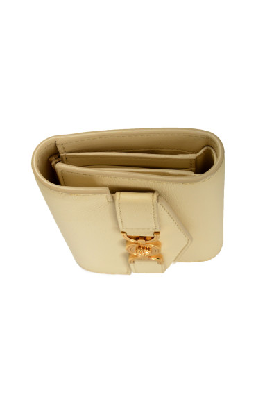 Versace Women's Beige & Silver Medusa 100% Leather Compact Wallet: Picture 2