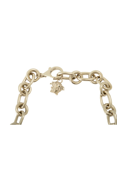 Versace Silver Color Versace Logo Metal Necklace: Picture 2
