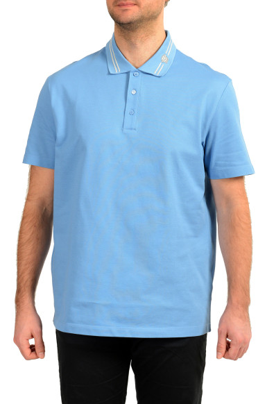 Versace Men's Powder Blue Medusa Head Logo Embroidery Polo Shirt