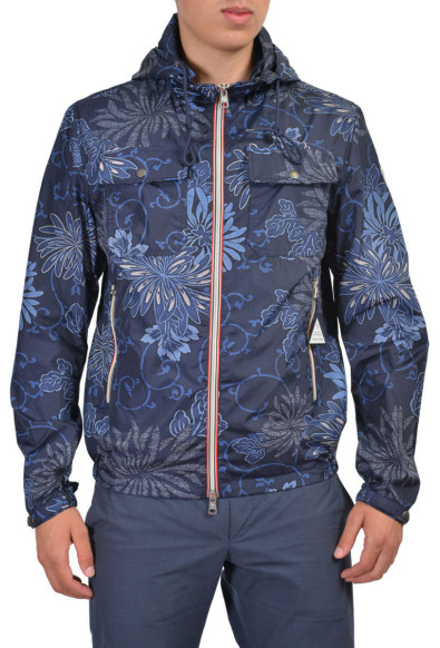 Moncler Men's "Lyon" Floral Print Hooded Windbreaker Jacket 
